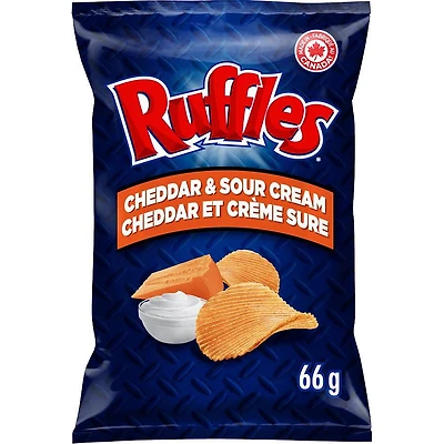 Ruffles croustilles assaisonnées Cheddar et crème sure