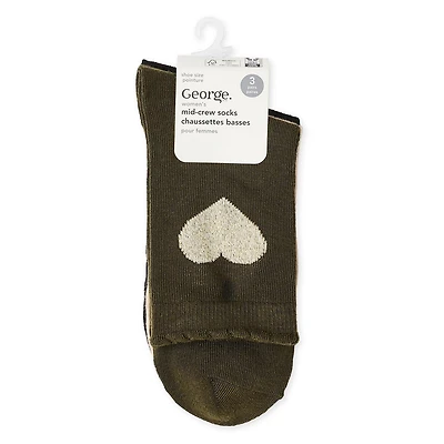 George Women's Mid-Crew Socks 3-Pack