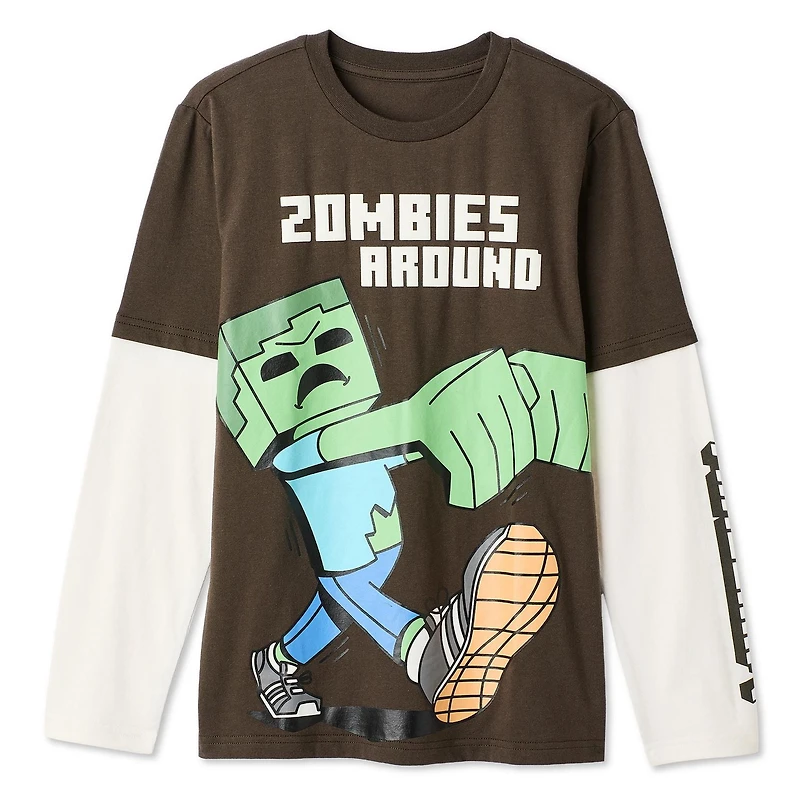 Minecraft Boys' Long-Sleeve Fooler Top