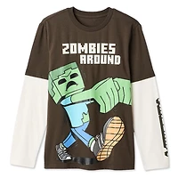 Minecraft Boys' Long-Sleeve Fooler Top