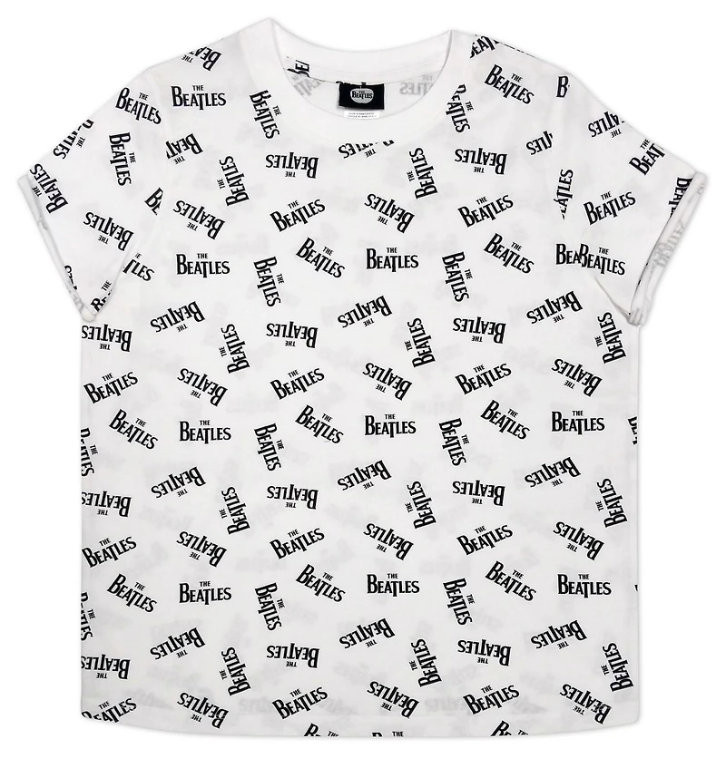 The Beatles Women's Crew Neck, Rolled Sleeve, Short Sleeve T-Shirt