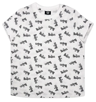 The Beatles Women's Crew Neck, Rolled Sleeve, Short Sleeve T-Shirt