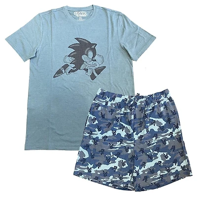 Men's license Sonic two piece sleep set.