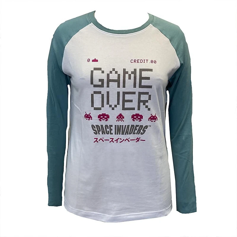 T-shirt à manches longues Space Invaders sous licence pour femme.