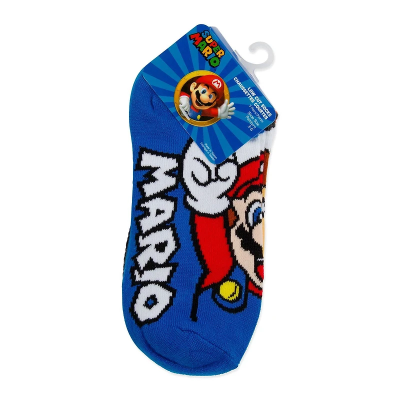 Mario Boys' 3-Pack Lowcut Socks, Sizes 11-2; 3-6
