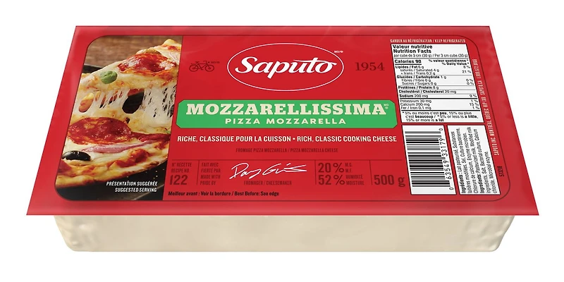 Saputo Fromage Mozzarellissima pizza mozzarella 500 g