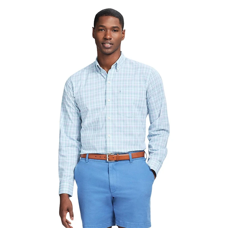 IZOD L/S Performance Plaid Woven Shirt