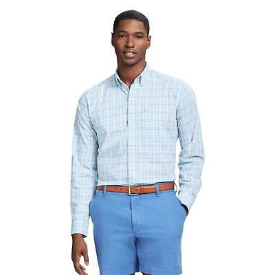 IZOD L/S Performance Plaid Woven Shirt