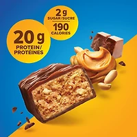 Barres de chocolat et beurre d'arachide Pure Protein - 20 g de protéines, faible en sucre, collation sans gluten avec mélange de whey, fabriquées au Canada, 6 x 50 g Barre protéinée choco-PB