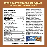 Pure Protein Chocolate Salted Caramel Bars - 18 g Protein, Low Sugar, Gluten Free Snack with Whey Blend, Made in Canada, 6 x 50 g, Salted caramel protein bar