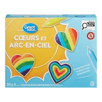 Trousse de décoration pour biscuits Cœurs et arc-en-ciel Great Value