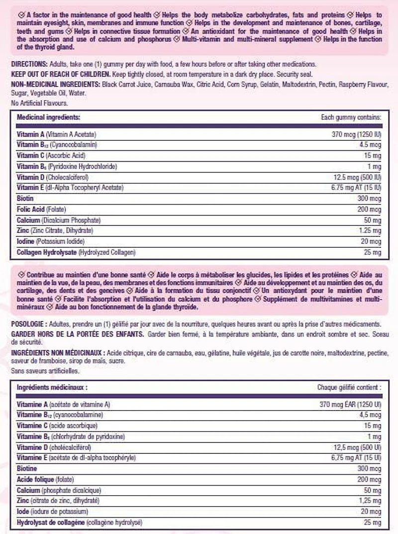 Gélifiés multivitamines Nature's Bounty pour femmes 70 gélifiés