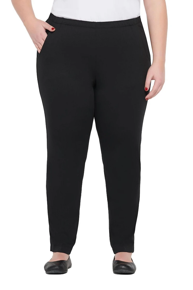 Alia Women's Plus Size Pull On Straight Leg Pant