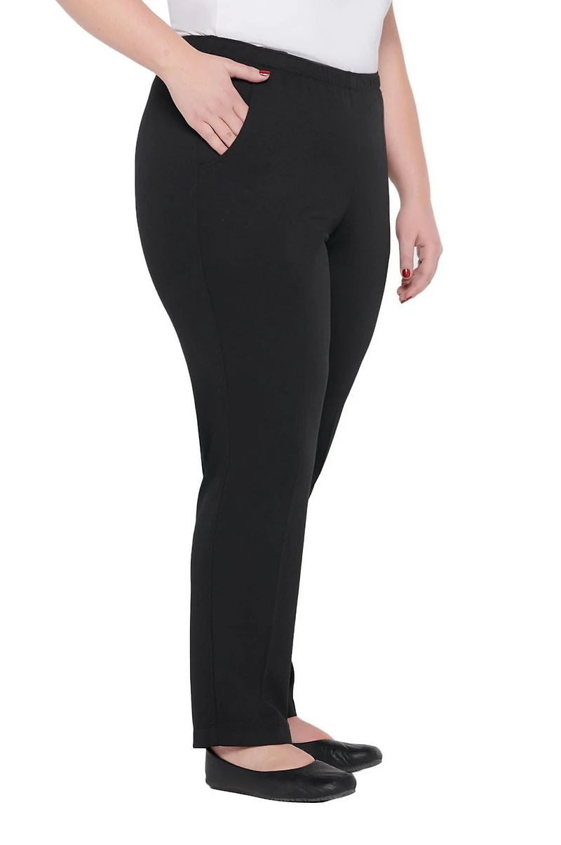 Alia Women's Plus Size Pull On Straight Leg Pant