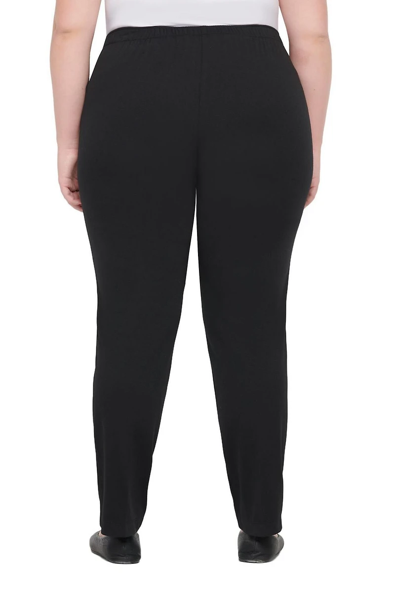 Alia Women's Plus Size Pull On Straight Leg Pant