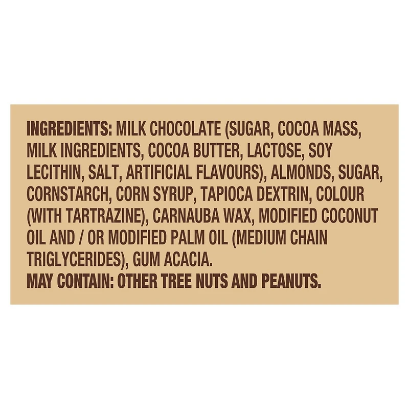 M&M's Minis Tablette de bonbons aux amandes et chocolat au lait, barre, 110g