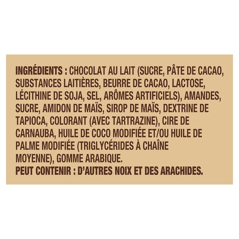 M&M's Minis Tablette de bonbons aux amandes et chocolat au lait, barre, 110g