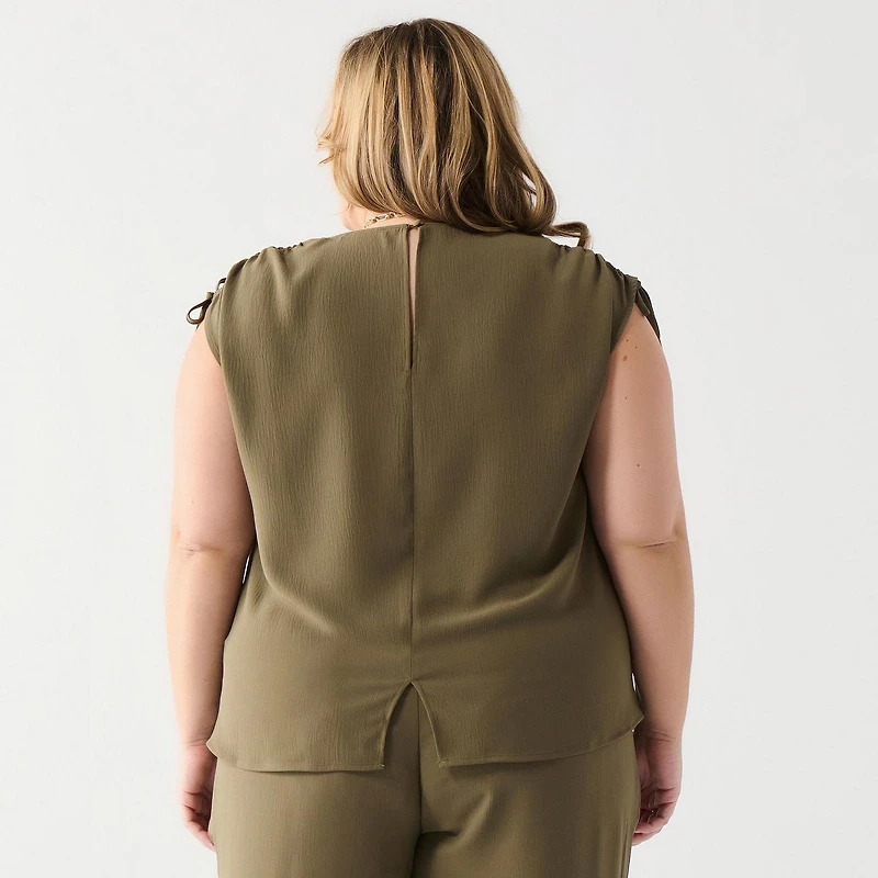 DV Loose fit S/S drawstring shoulder top