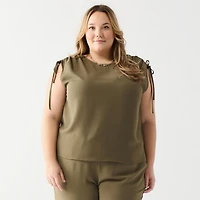 DV Loose fit S/S drawstring shoulder top