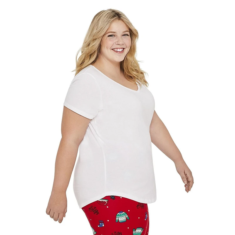 T-shirt à manches courtes avec encolure en V George Plus pour femmes