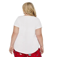 T-shirt à manches courtes avec encolure en V George Plus pour femmes
