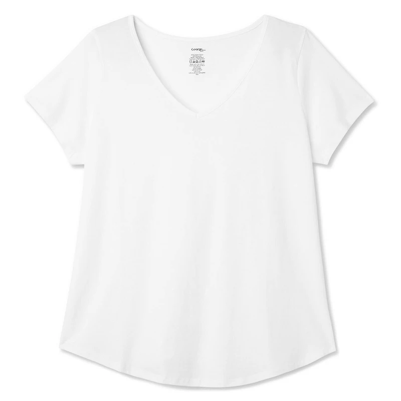 T-shirt à manches courtes avec encolure en V George Plus pour femmes