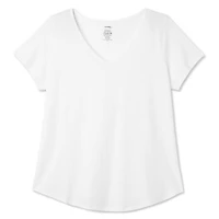T-shirt à manches courtes avec encolure en V George Plus pour femmes