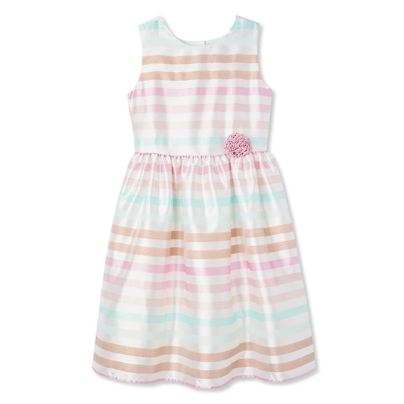 George Girls' Satin Striped Dress