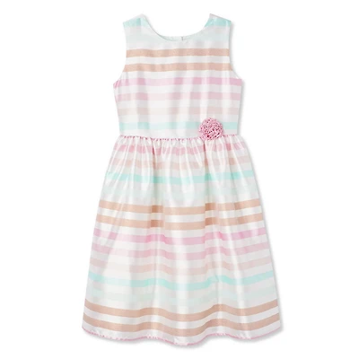 George Girls' Satin Striped Dress