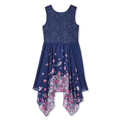 George Girls' Glitter Lace and Floral Dress