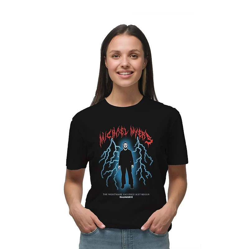 T-shirt décontracté à manches courtes pour femme Halloween 2 Spooky Stencil