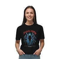 T-shirt décontracté à manches courtes pour femme Halloween 2 Spooky Stencil
