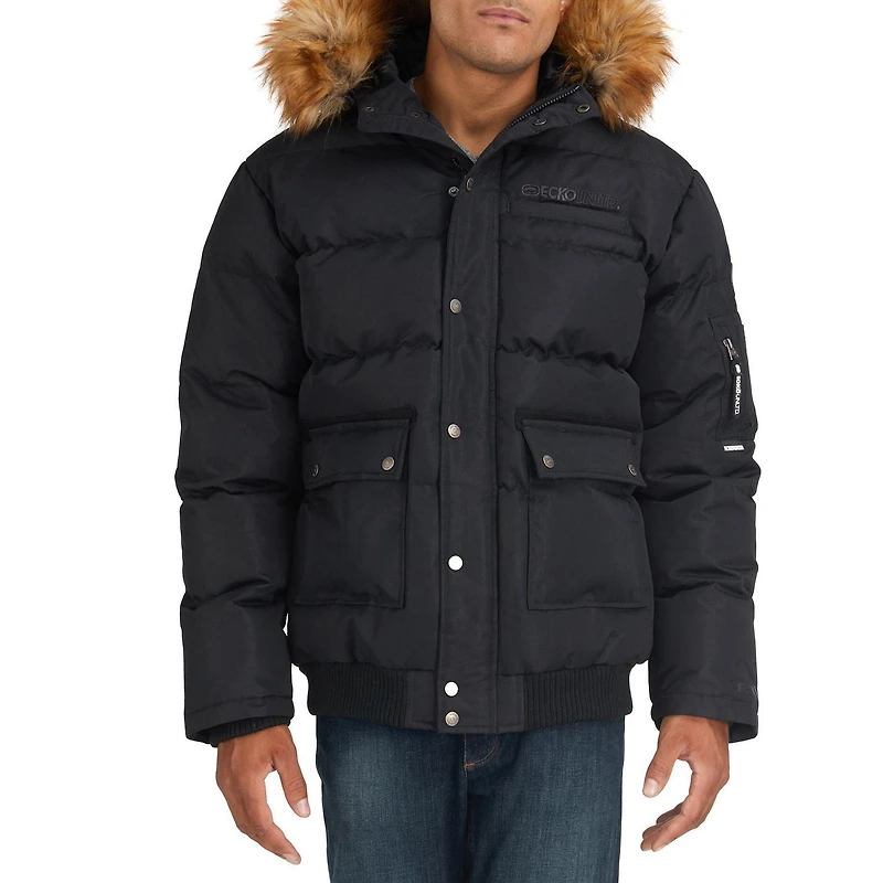 Ecko Unltd. Vêtements d'extérieur pour hommes. Notre gros frappeur la Doudoune en Sherpa chaude avec fourrure à la capuche