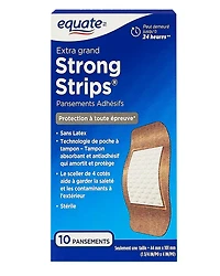 Pansements adhésifs Extra grand strong strips Equate 50 pansements
