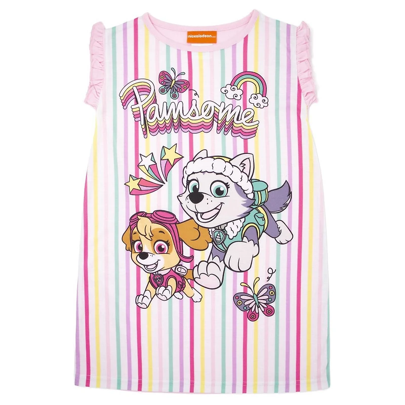 La Pat'Patrouille Chemise de nuit courte Trolls avec manche courte à volants pour fille
