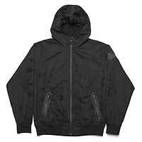 Dark Black Men's Hooded Camo Jacket