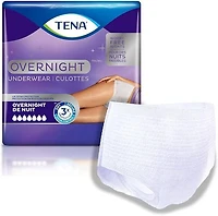 TENA Incontinence Underwear for Women, Postpartum and Bladder Control, Overnight Absorbency, Large, 44 Count.