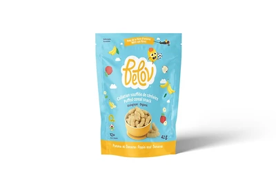 Collation soufflée biologique de céréales Pomme Banane