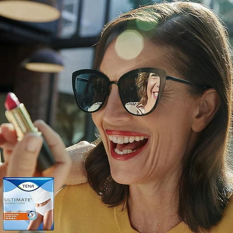 TENA Protective Incontinence Underwear for Women, Postpartum and Bladder Control, Ultimate Absorbency, Extra Large, 44 Count.