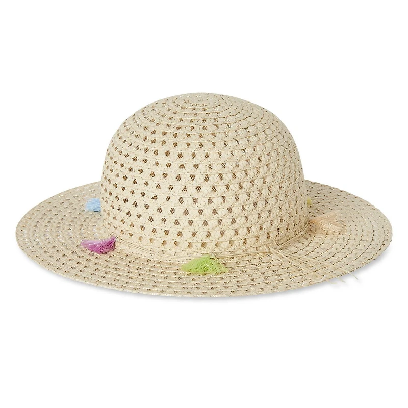 Chapeau de paille avec pampilles George pour filles