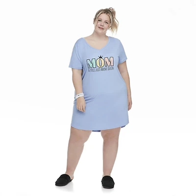 Ensemble composé d’une chemise de nuit avec imprimé graphique et de chouchous agencés George Plus pour femmes