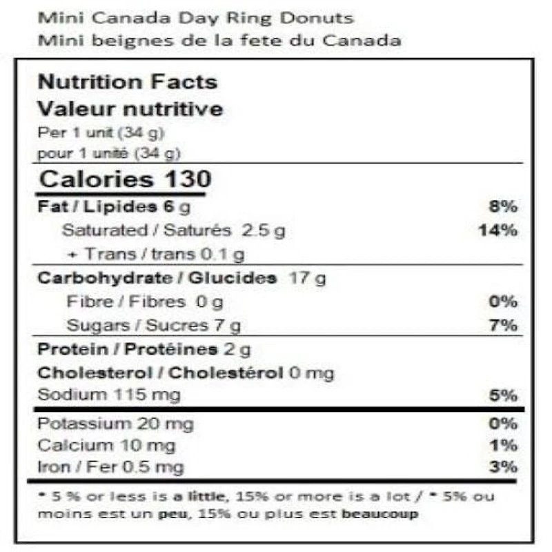 Mini Canada Day Ring Donuts