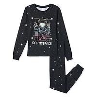 Pyjama 2 pièces avec t-shirt à manches longues et pantalon George pour garçons