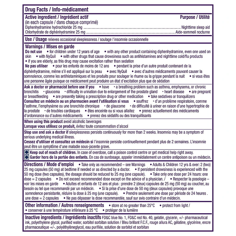 Aide-sommeil nocturne Vicks ZzzQuil LiquiCaps  unités