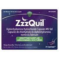 Vicks ZzzQuil Nighttime Sleep-Aid LiquiCaps, 24 Count
