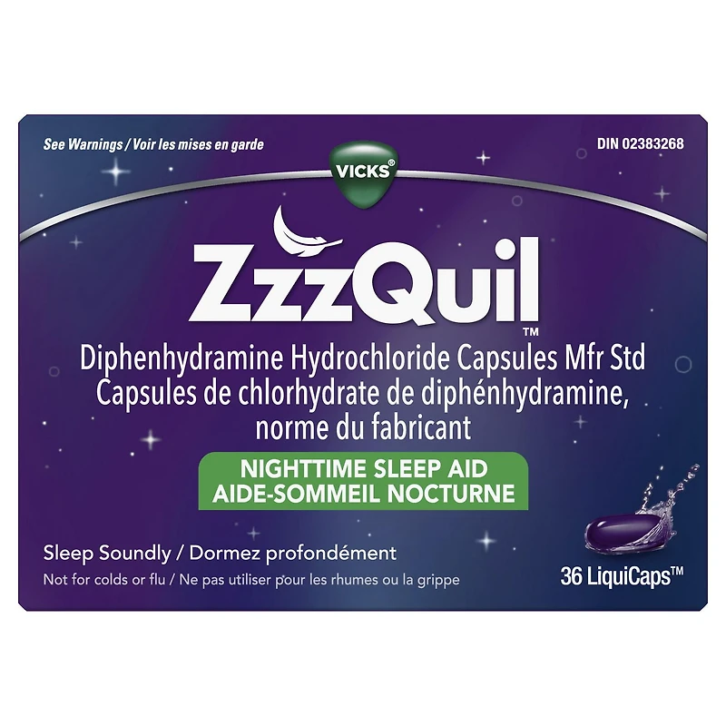 Aide-sommeil nocturne Vicks ZzzQuil LiquiCaps  unités