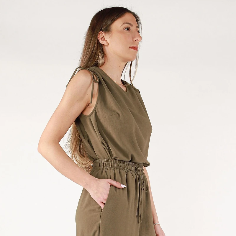 DV Loose fit S/S drawstring shoulder top