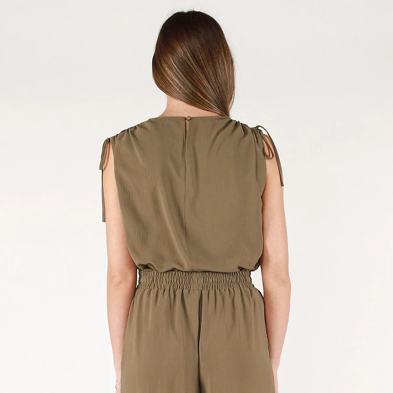 DV Loose fit S/S drawstring shoulder top
