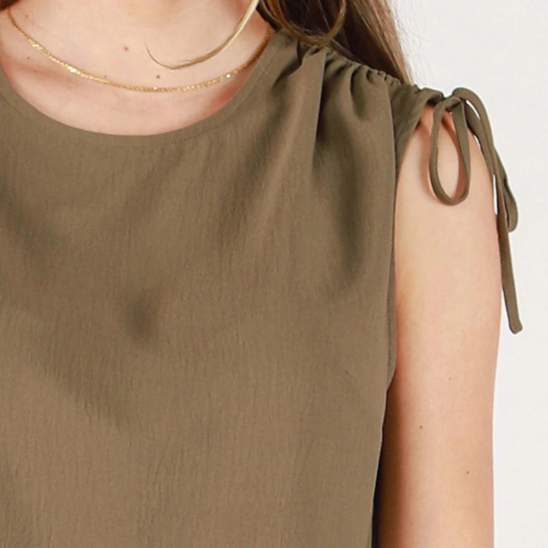 DV Loose fit S/S drawstring shoulder top