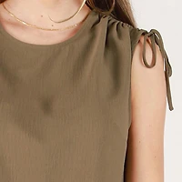 DV Loose fit S/S drawstring shoulder top